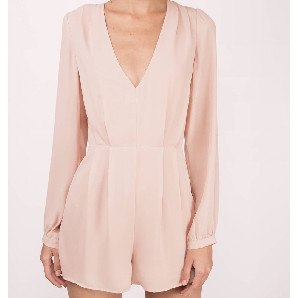 Cream long sleeve romper size S